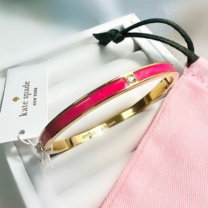 $58 Kate Spade forever gem hinged bracelet pink crystal